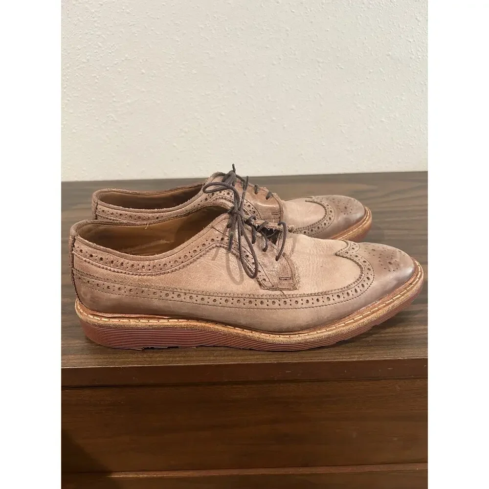 Allen‎ Edmonds Shannon Drive Shoes Mens Size 11.5 B Tan Leather Wingtip Oxford